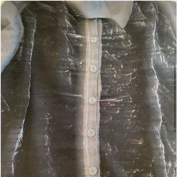 Vintage Robert Scott women's medium wool velvet button front collared cardigan - Picture 7 of 10